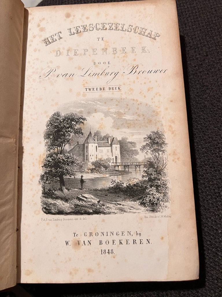 Het leesgezelschap te Diepenbeek door P. Van Limburg *1848*, Antiek en Kunst, Antiek | Boeken en Bijbels, Ophalen of Verzenden