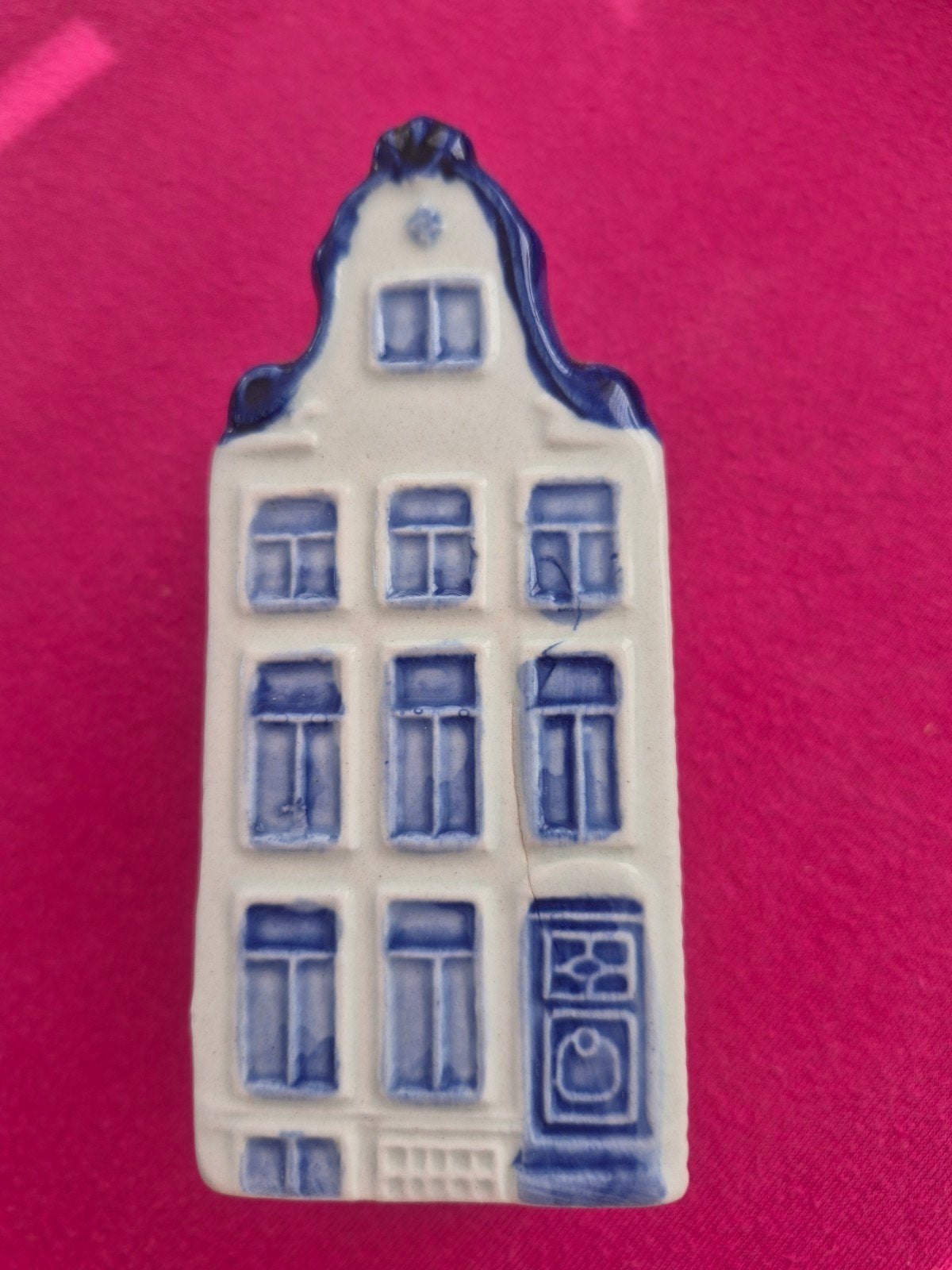 Delfts Blauw grachtenpand miniatuur, Ophalen of Verzenden