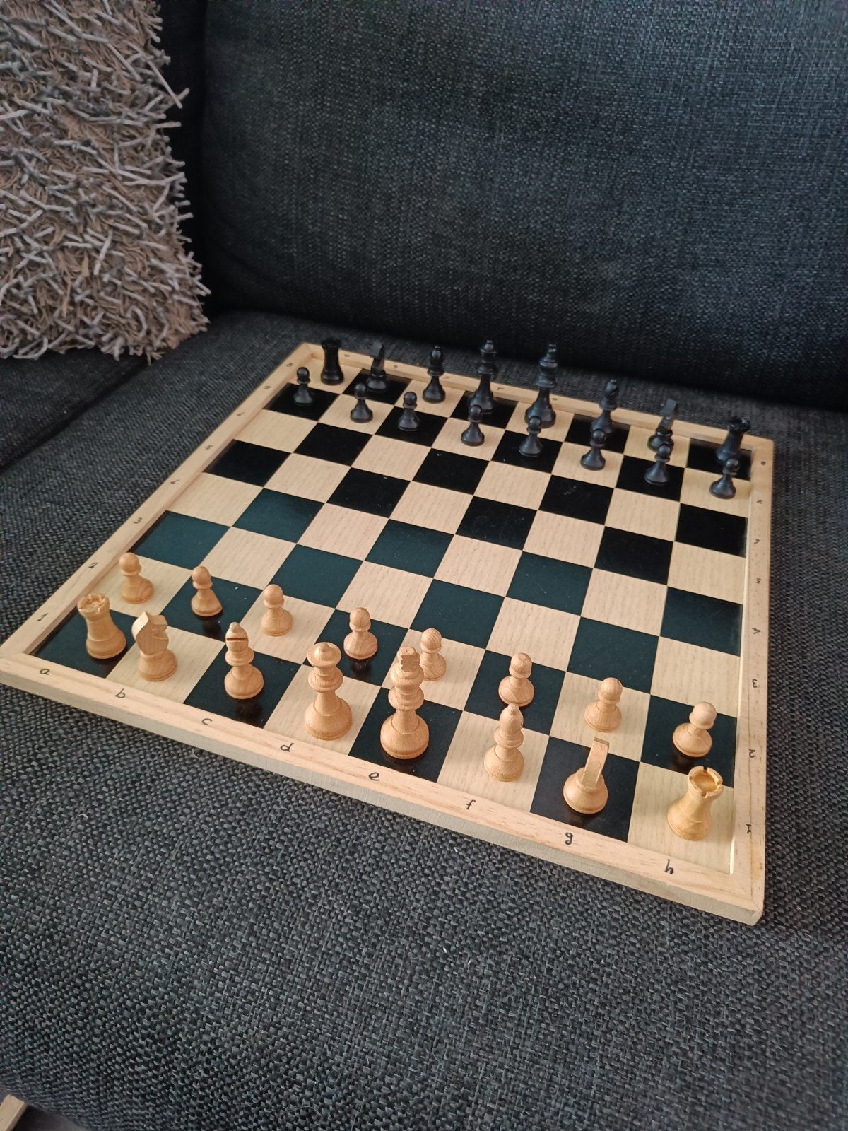 Dam/Schaakbord met houten speelstukken, Een of twee spelers, Ophalen of Verzenden, Zo goed als nieuw