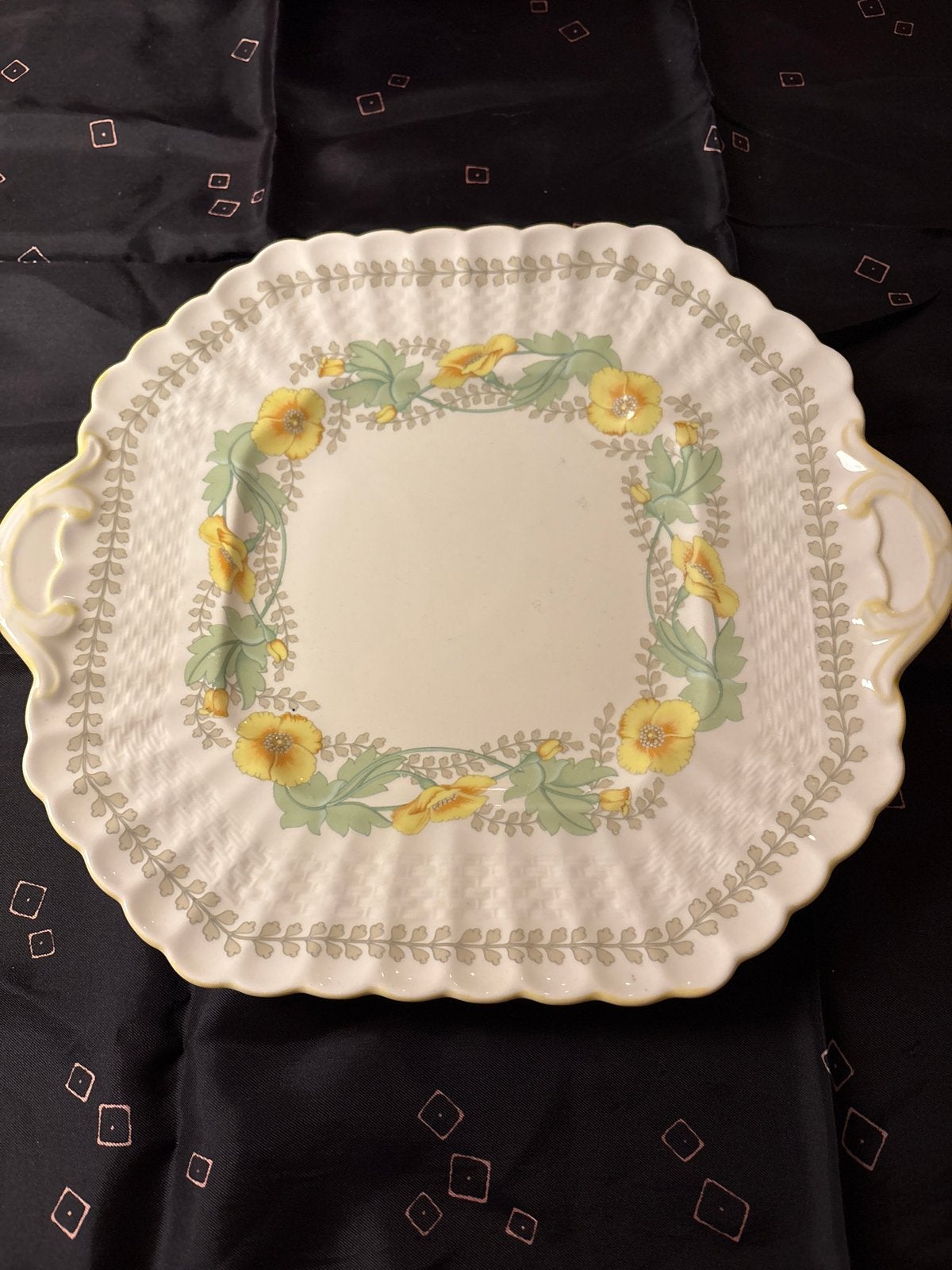 Spode Golden Meadow servies: serveerschaal en 3 borden, Antiek en Kunst, Ophalen of Verzenden