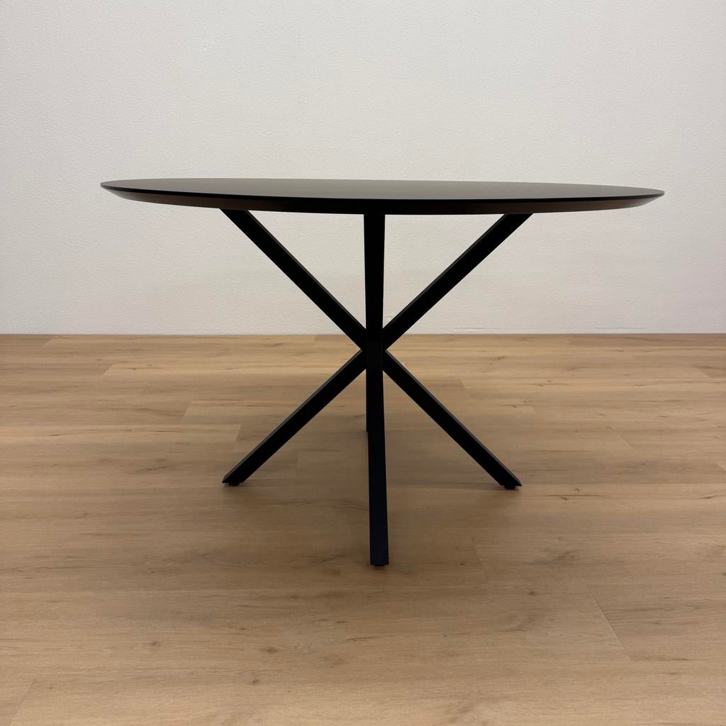 Ronde eettafel Fenix Nero Ingo 120&125cm - Direct Leverbaar, Rond, Ophalen of Verzenden, Zo goed als nieuw, Info@betaalbaar-design.nl