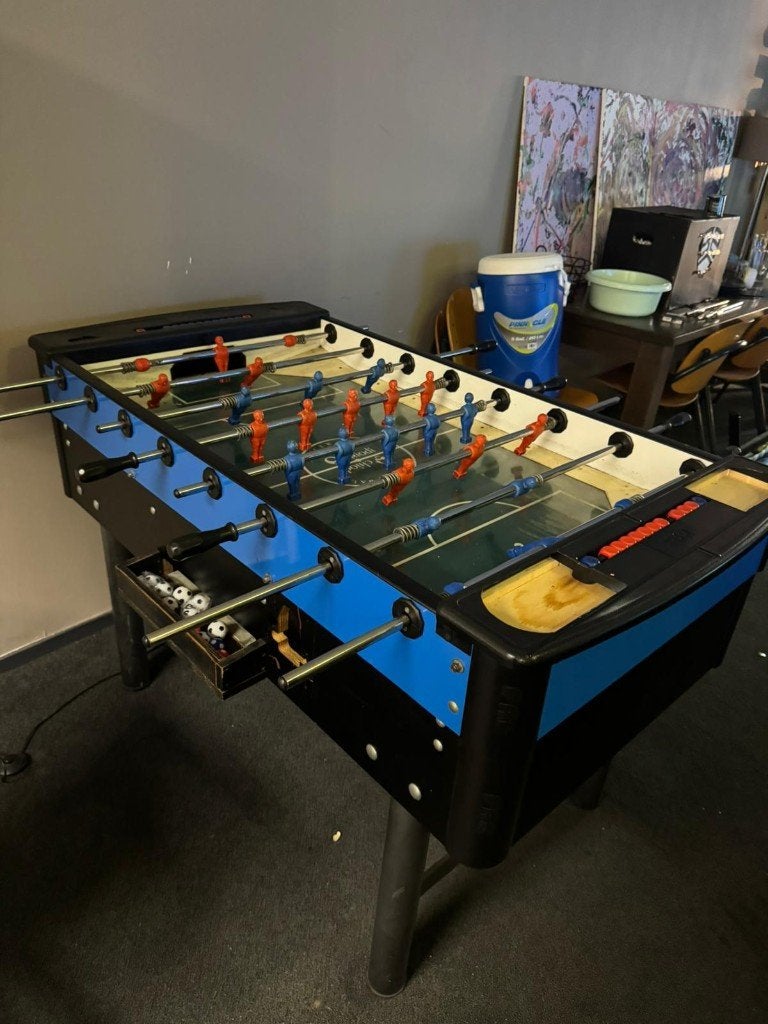 FAS tafelvoetbaltafel, Ophalen, Gebruikt