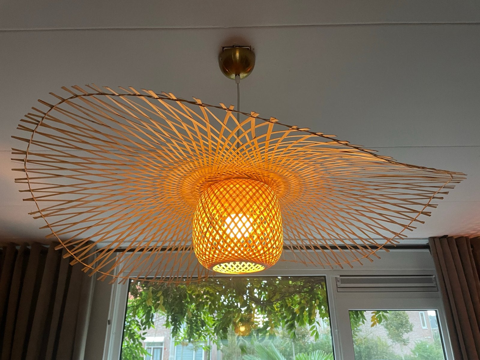 LICHY Bamboe Hanglamp - ibiza Stijl Lamp, Ophalen, Natuurlijk materiaal, E27 (groot), Zo goed als nieuw