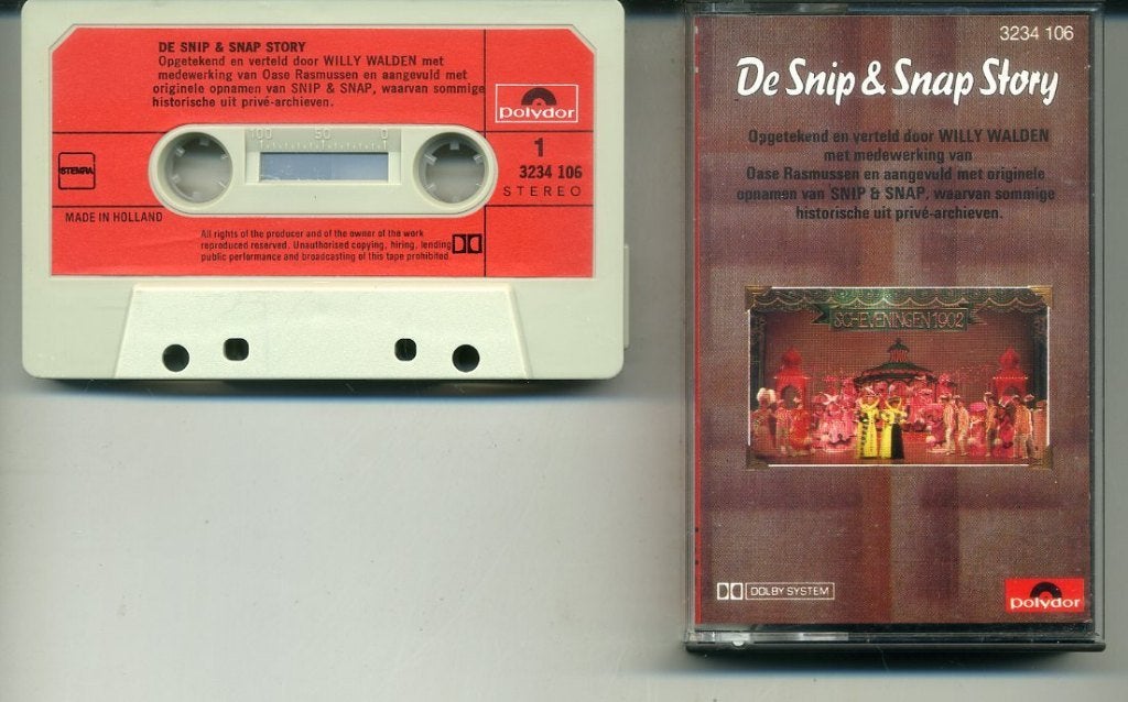 Snip & Snap – De Snip & Snap Story 12 nrs cassette 1980 ZGAN, 1 bandje, Ophalen of Verzenden, Zo goed als nieuw, Origineel