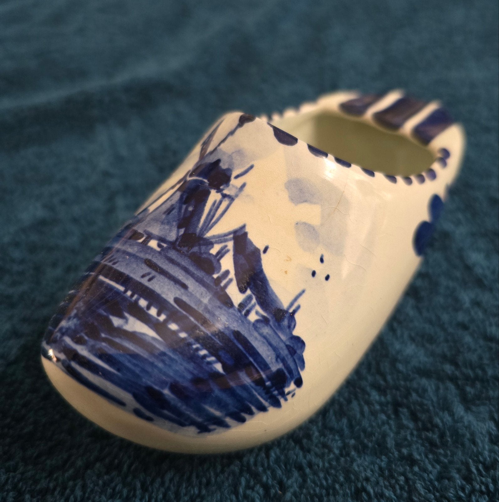 Oud Delfts Blauw asbakje in klompvorm, handgeschilderd, Antiek en Kunst, Ophalen of Verzenden