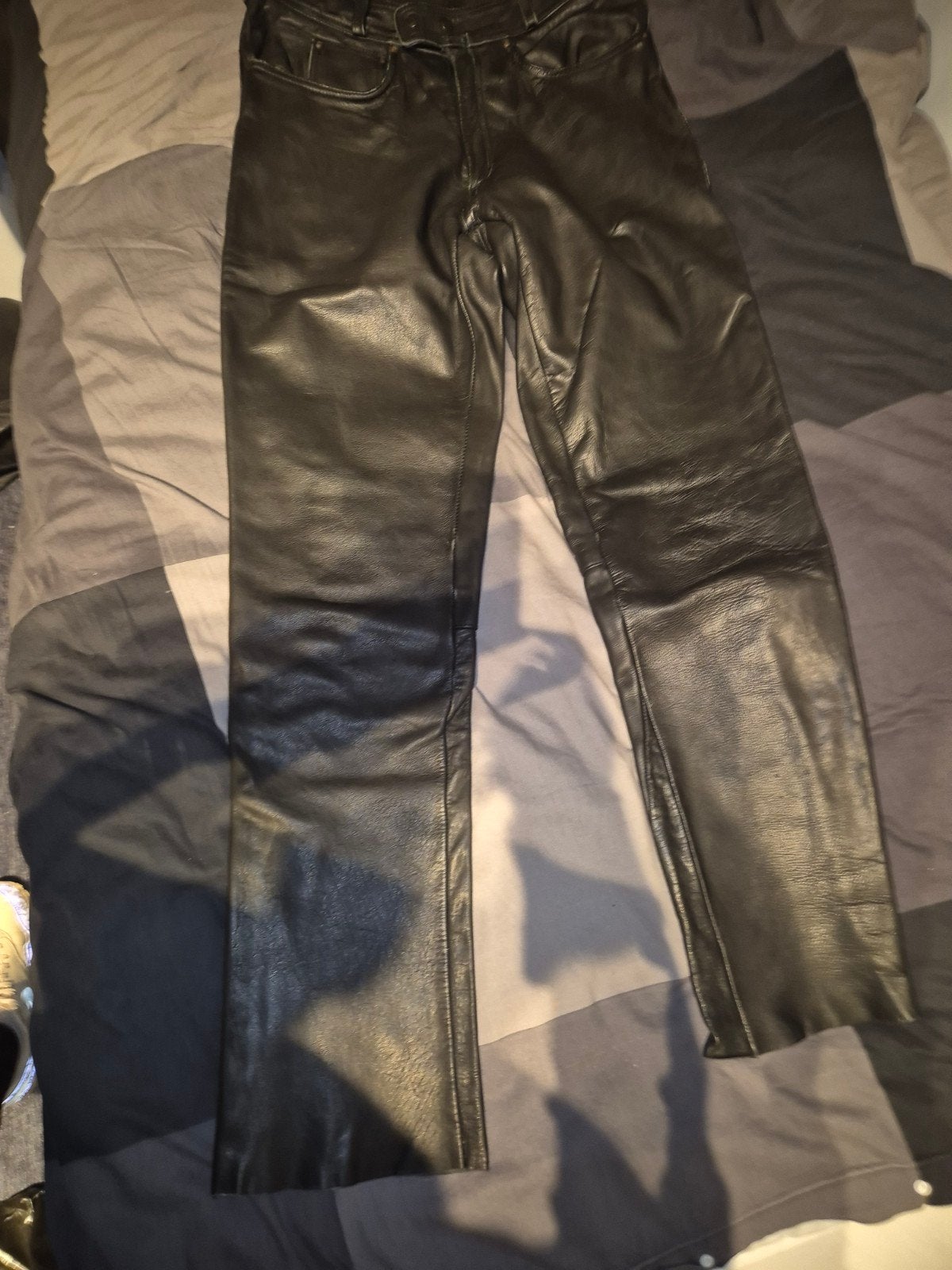 Leren broek maat 50, Onbekend, Maat 48/50 (M), Zwart, Ophalen of Verzenden