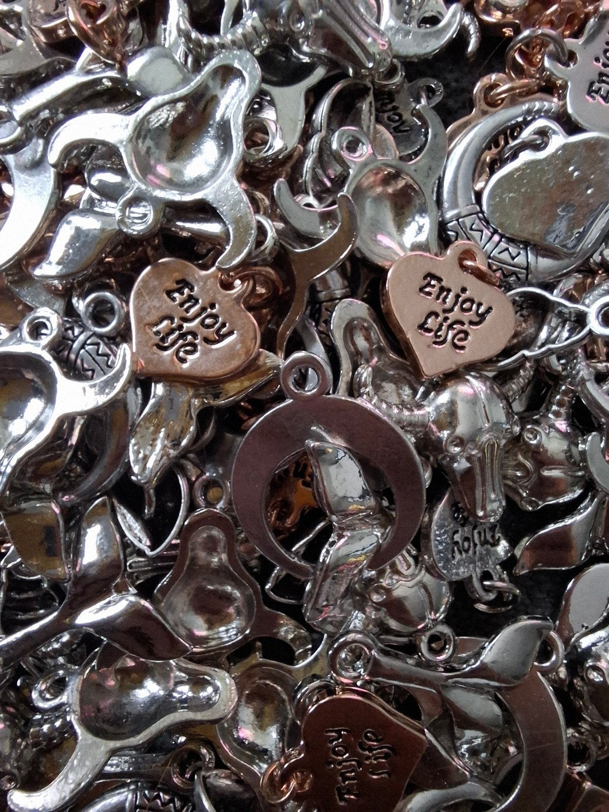 200 stuks bedels partij mix veel metaal zilver rosé, Overige merken, Overige materialen, -, -