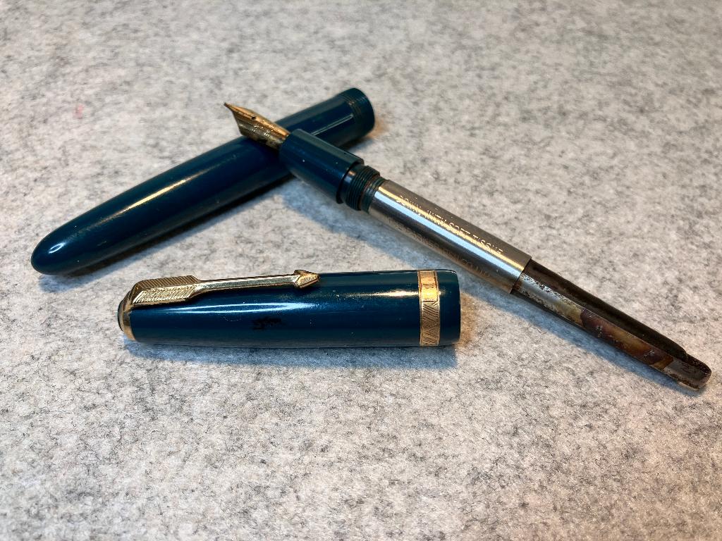 Parker Duofold UK vulpen 14K penpunt ca. 1955, Verzamelen, Verzenden, Vulpen, Parker