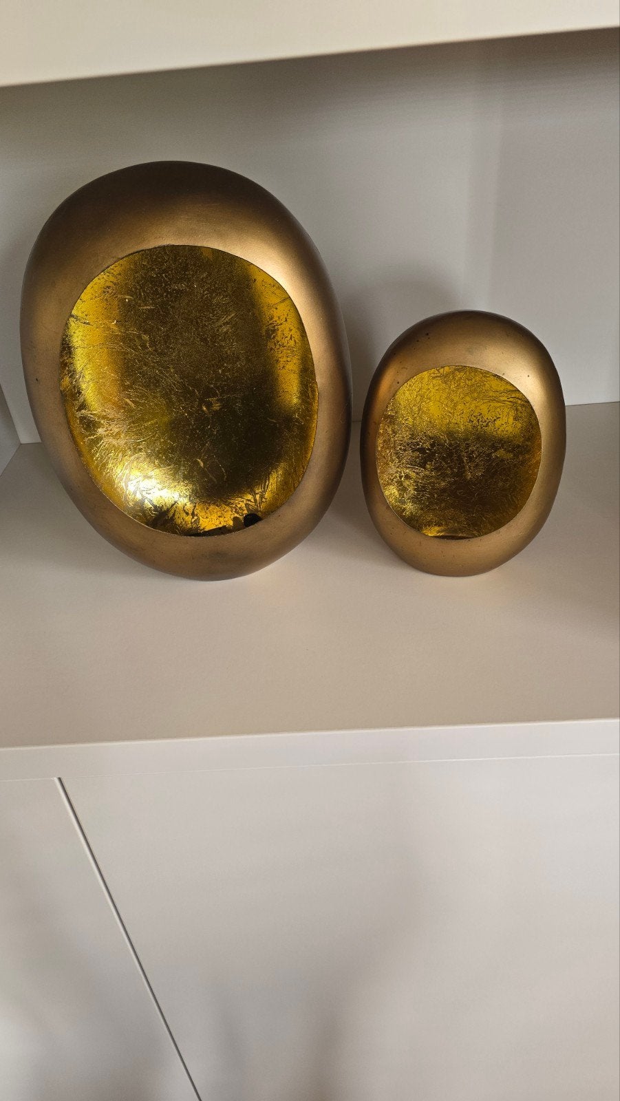 Gouden Windlichten Set - Sfeervolle Decoratie, Ophalen, Gebruikt, Goud, Metaal