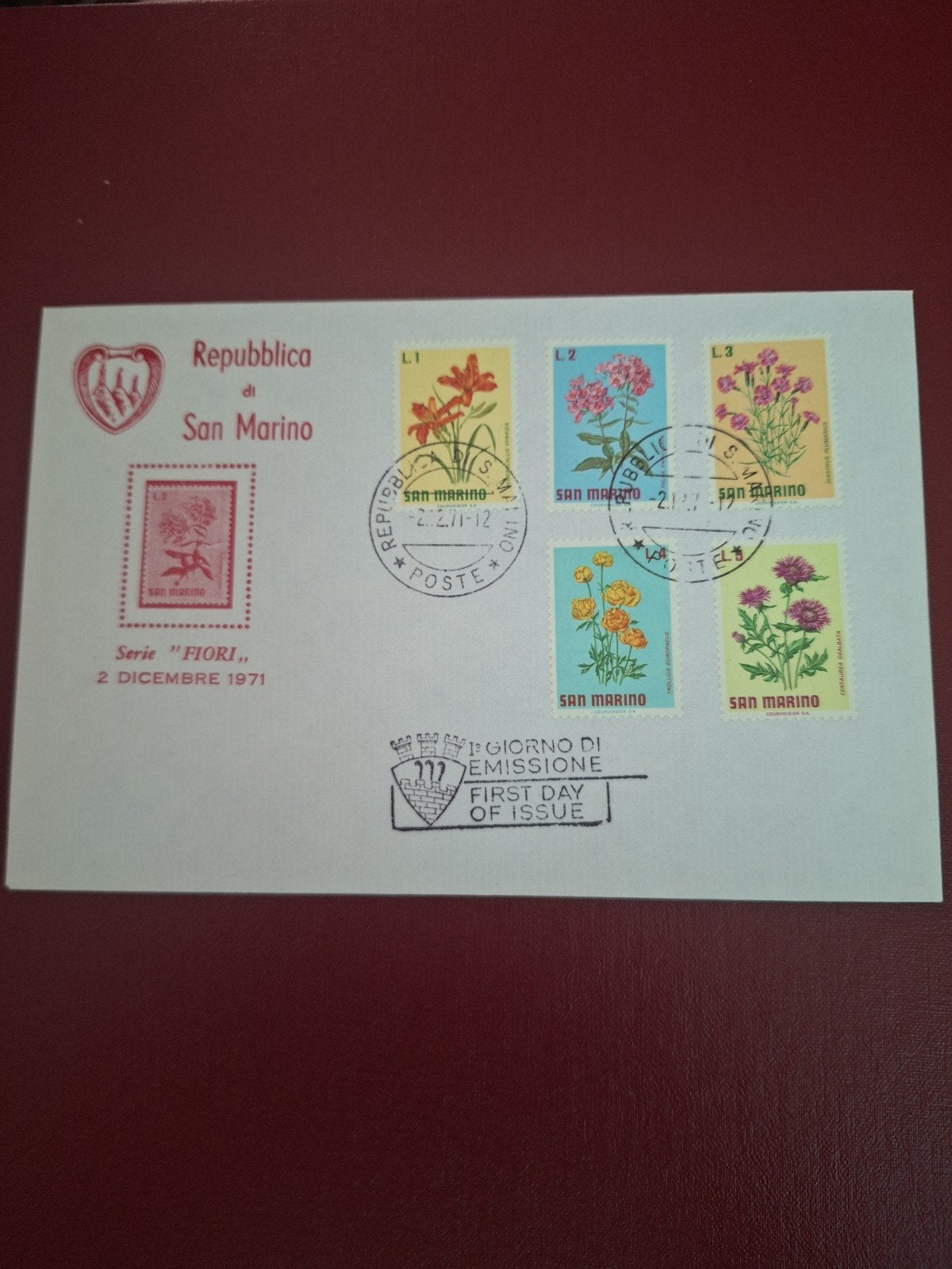 San Marino Eerste Dag Enveloppen - Bloemen, Vogels, Fruit, Ophalen of Verzenden