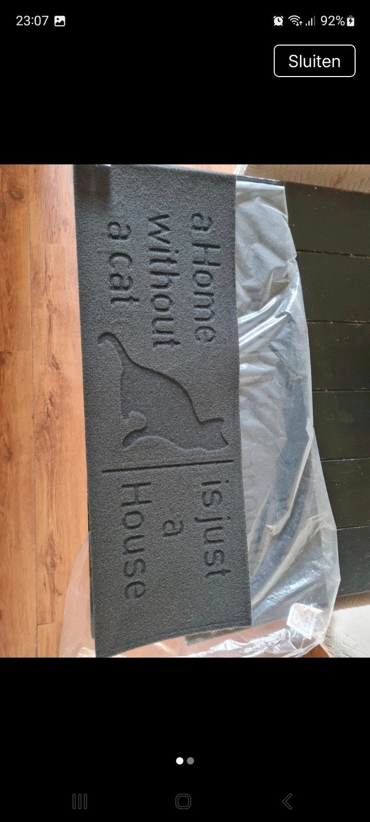 leuke deurmat, Ophalen, Rubber