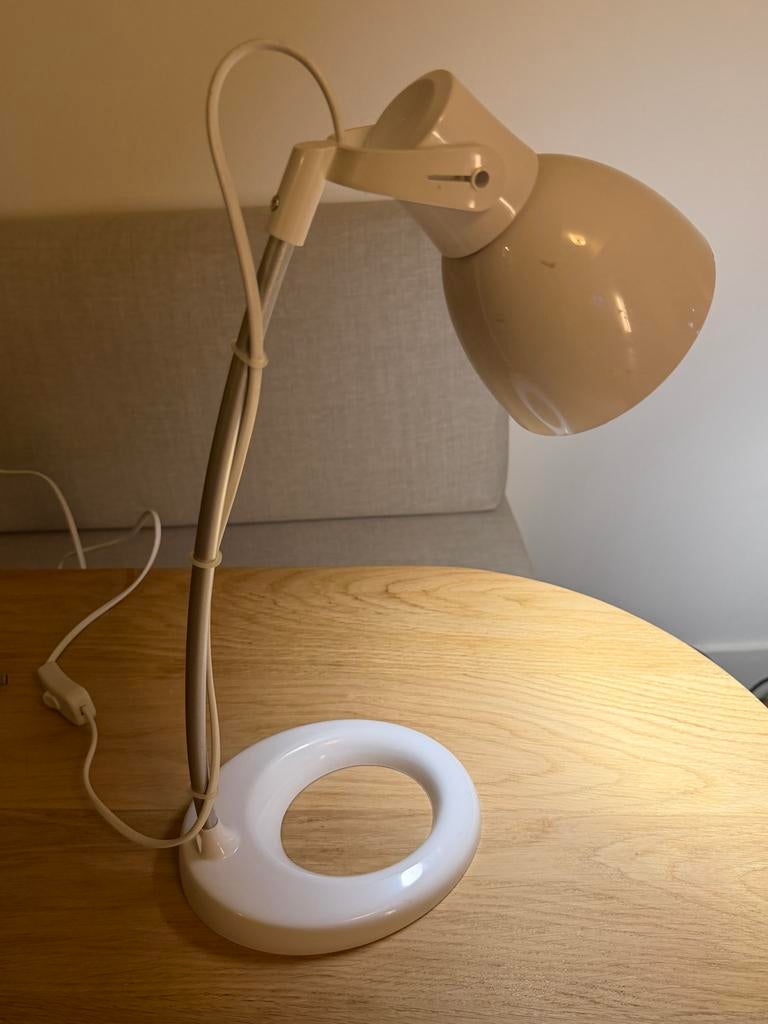 Witte Bureaulamp, Ophalen, Gebruikt, Kunststof, 50 tot 75 cm