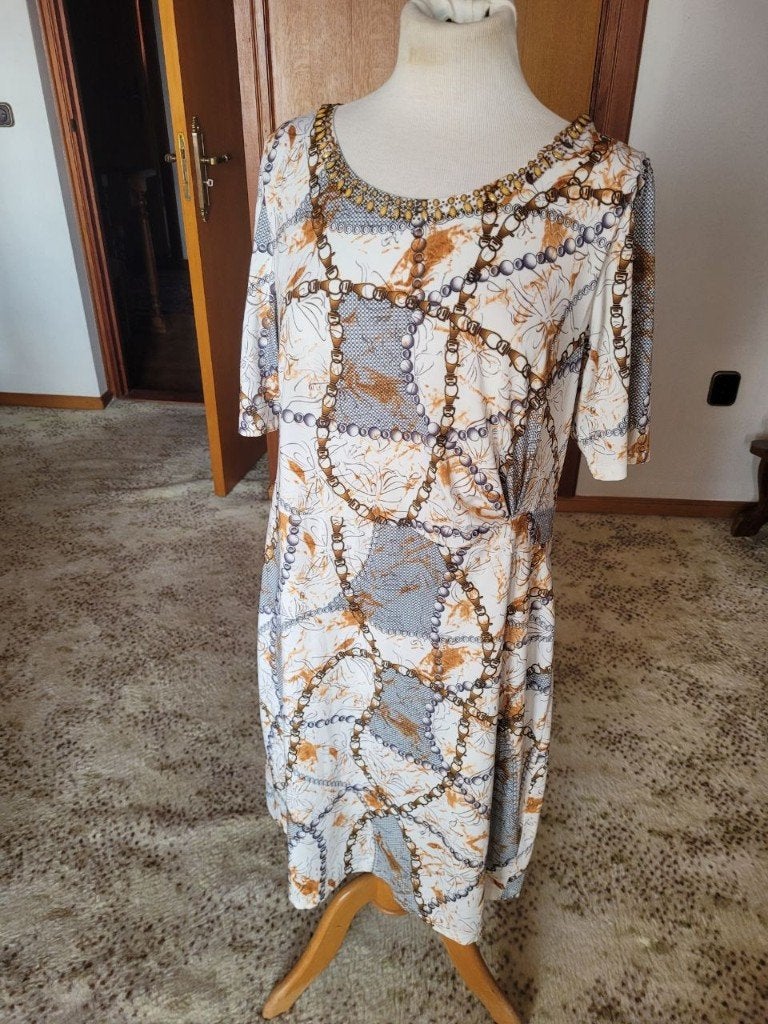 K design jurk maat XXL korte mouw print, Kleding | Dames, K-design, Overige kleuren, Maat 46/48 (XL) of groter, Ophalen of Verzenden