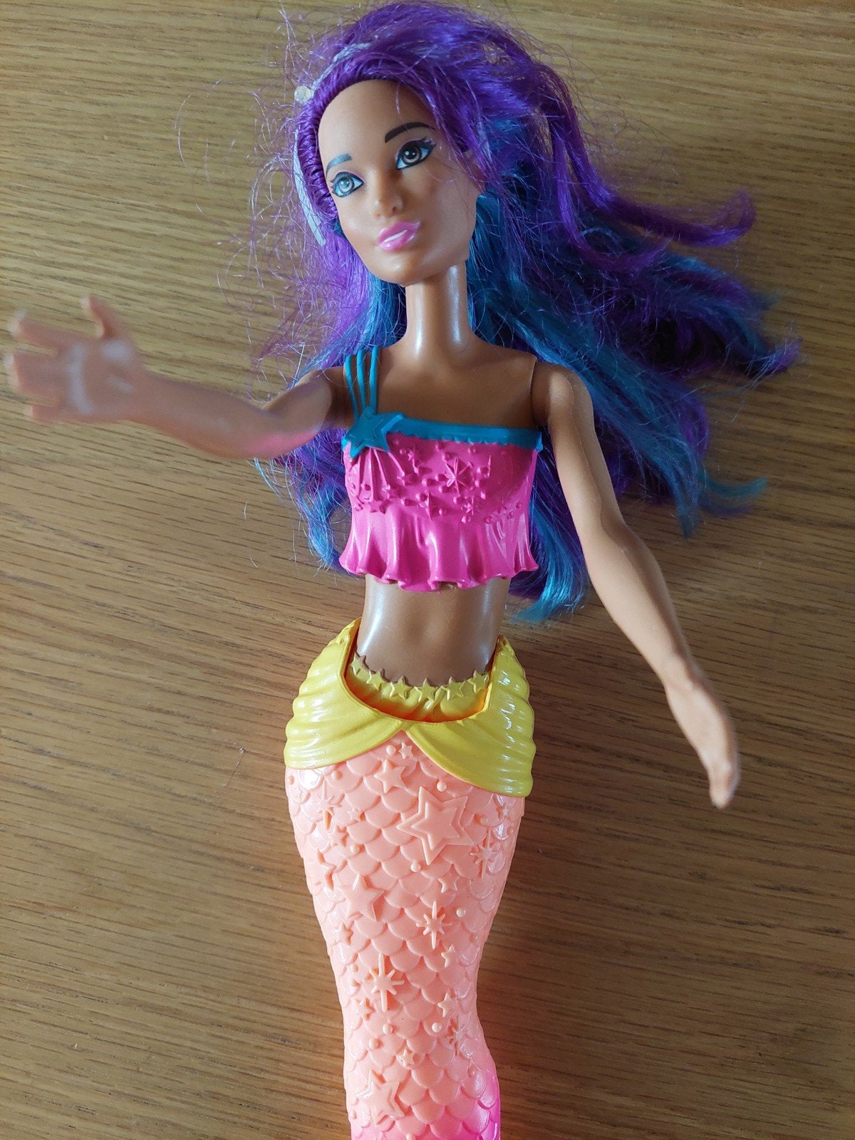 Barbie Zeemeermin Pop met Paars/Blauw Haar - Mattel 2017, Ophalen of Verzenden, Gebruikt, Barbie