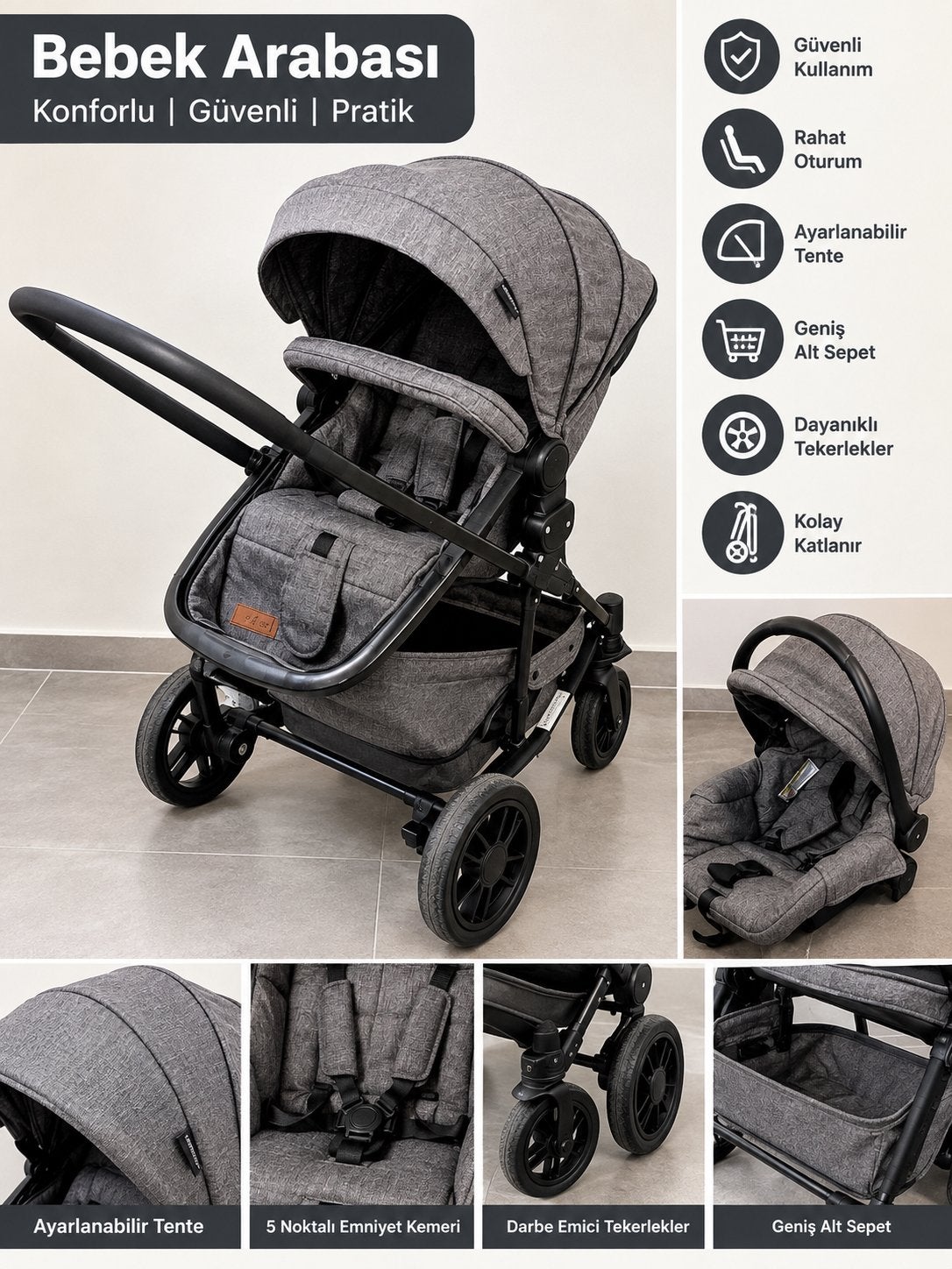 Comfortabele en veilige kinderwagen - Zo goed als nieuw