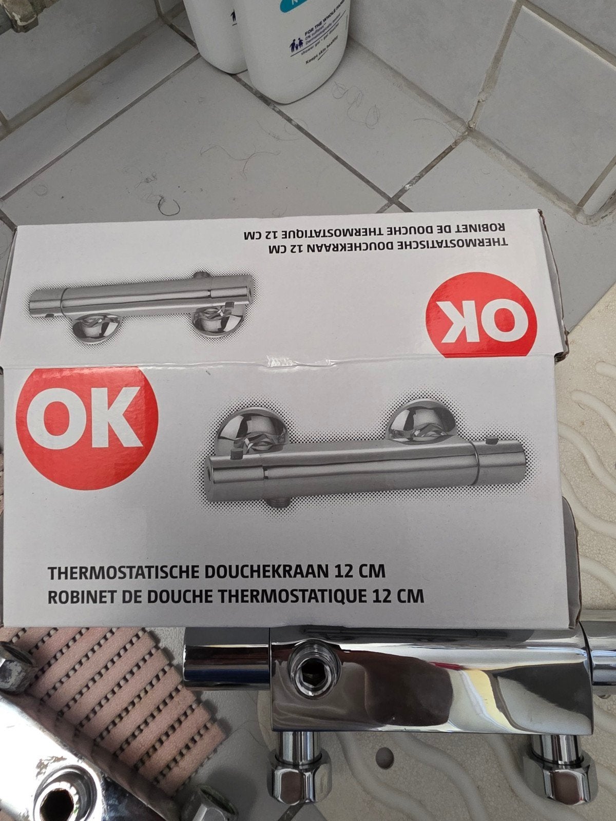 OK Thermostatische Douchekraan 12 cm Chroom, Ophalen of Verzenden, Nieuw, Chroom, Douche