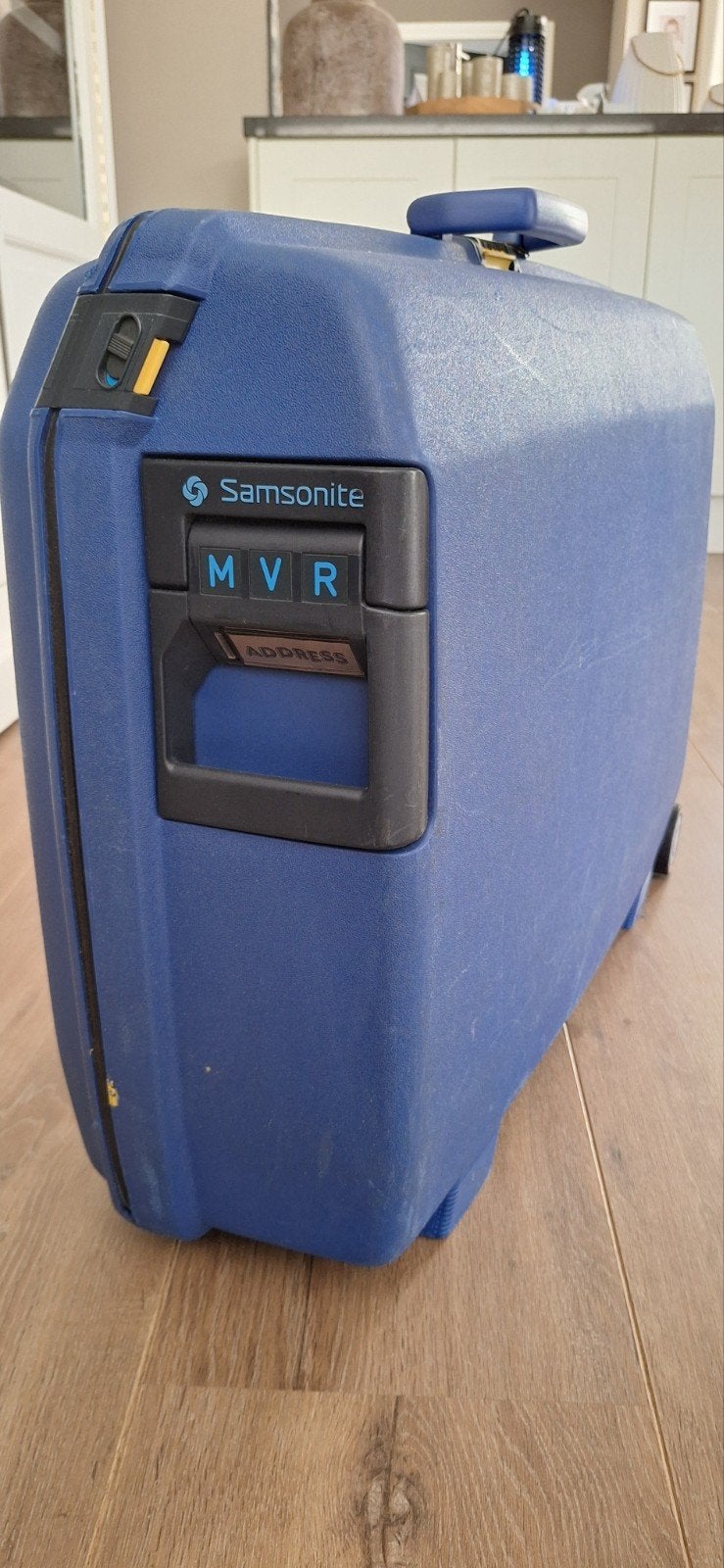 Samsonite Koffer - Blauw, Hard Kunststof, Sieraden, Tassen en Uiterlijk, Koffers, Gebruikt, Hard kunststof, Slot, Minder dan 35 cm