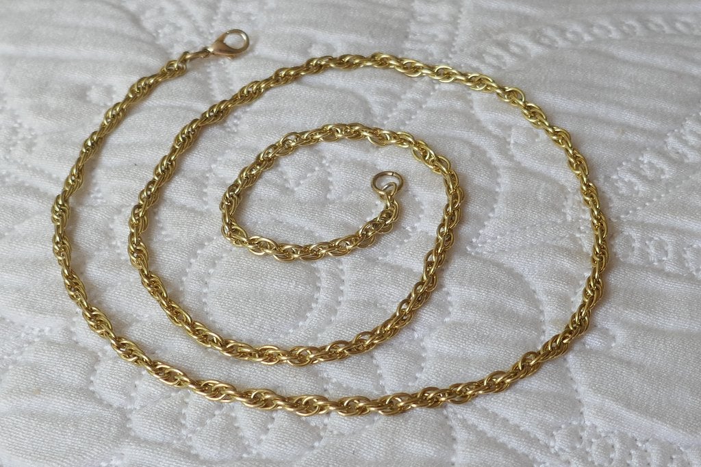 Schakel ketting, Sieraden, Tassen en Uiterlijk, Kettingen, Verzenden, Zo goed als nieuw, Goud, Overige materialen