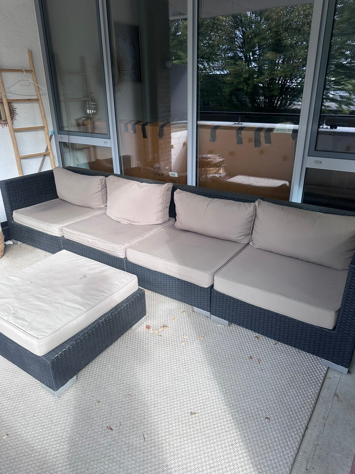 Loungebank, Ophalen, Gebruikt, 4 zitplaatsen, Loungeset