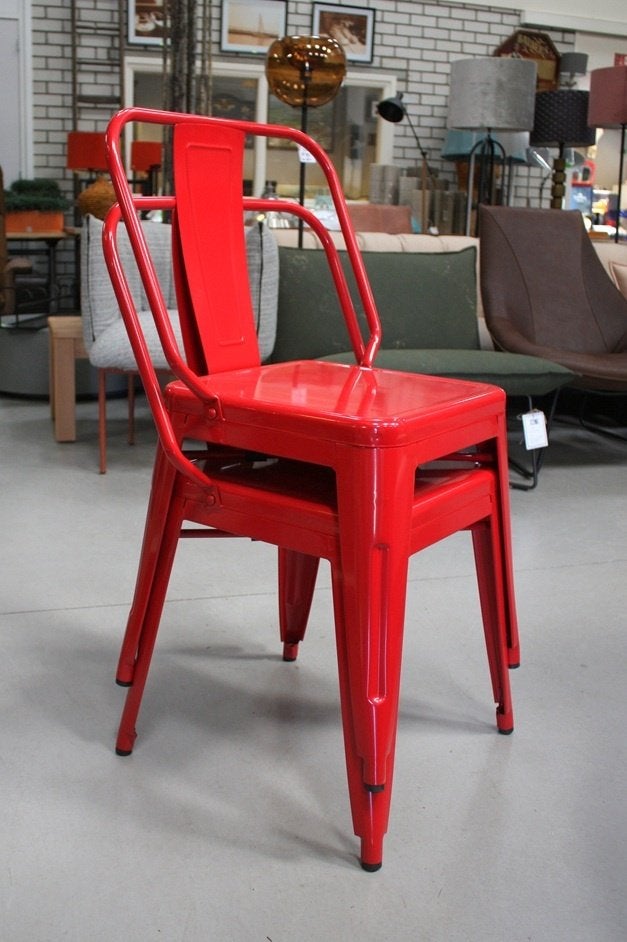 Partij rode stoelen tuinstoelen terras horeca tolix, Ophalen, Nieuw