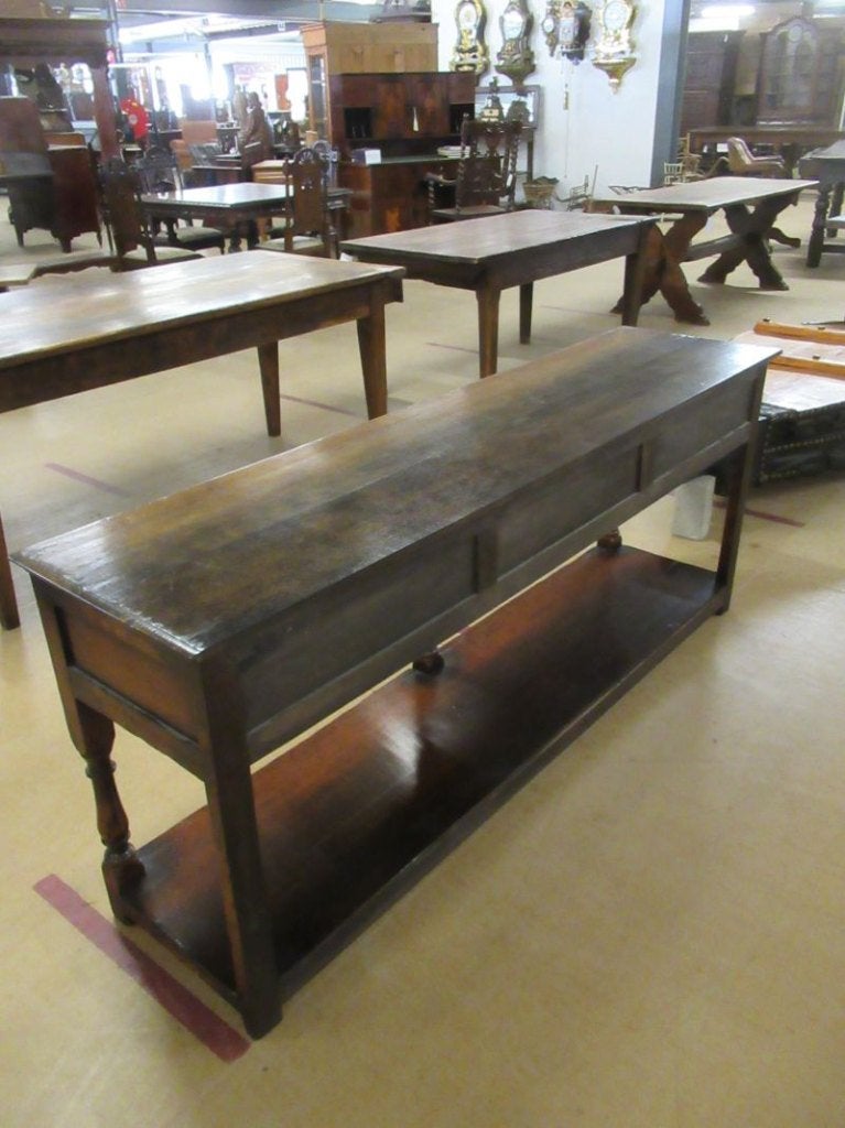 Oer 11733 vintage eiken Engelse sidetable, wandtafel laden, Ophalen