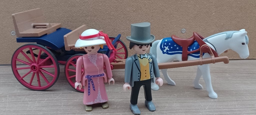 playmobil koppel in koets, Kinderen en Baby's, Ophalen of Verzenden, Gebruikt, Complete set