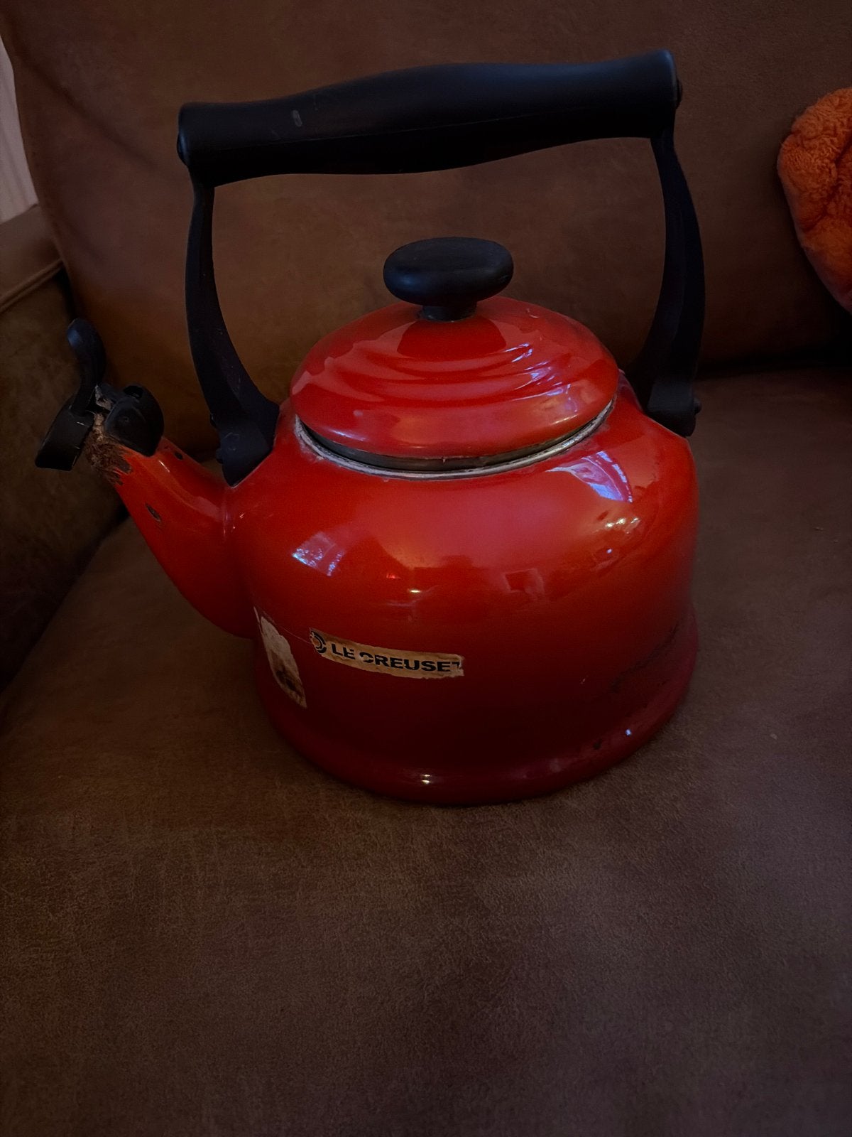 Le Creuset fluitketel voor kachel of kampvuur, Gebruikt, Ophalen of Verzenden, Rood, Le Creuset