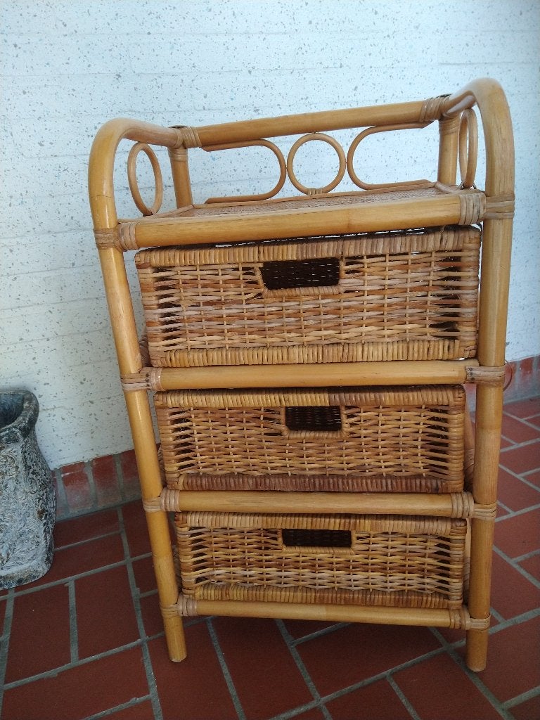 Rotan laden kastje, Huis en Inrichting, Ophalen, Gebruikt, 50 tot 100 cm, 3 of 4 laden