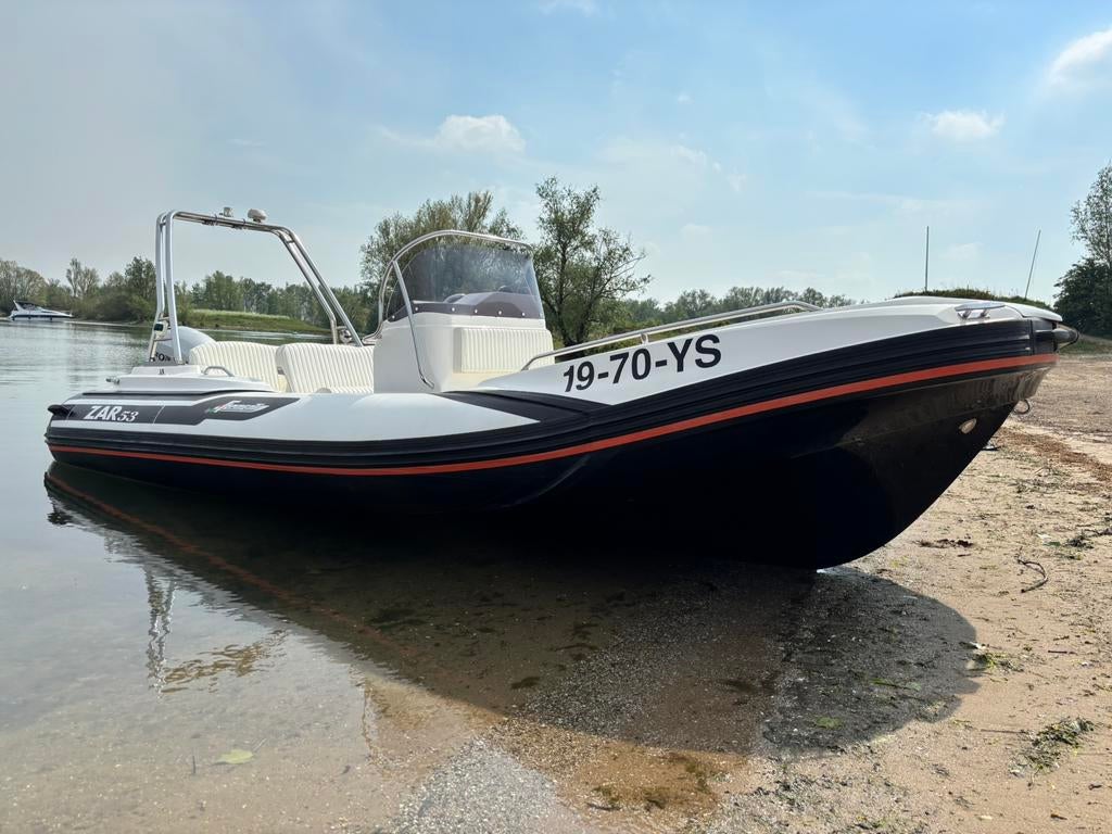Zar 53 honda 90pk pega trailer complete set 2012, Watersport en Boten, Ophalen, 70 tot 120 pk, Zo goed als nieuw, Buitenboordmotor