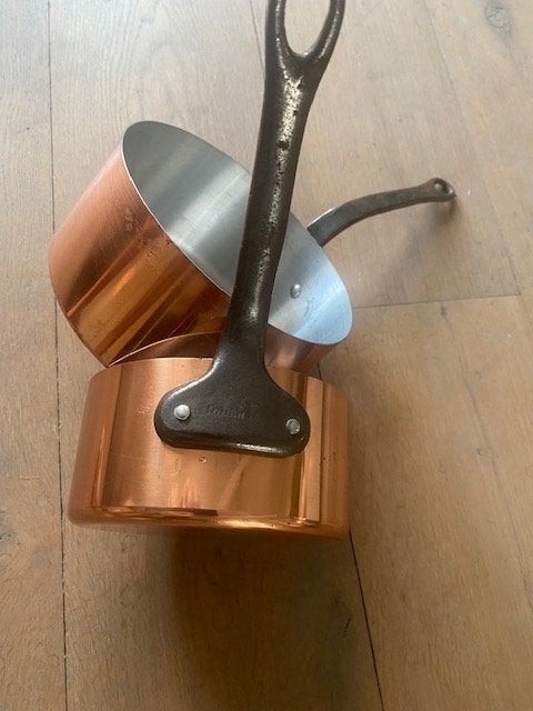 Koperen kookpannen set - 3 stuks, Met handvatten, Ophalen of Verzenden, Kookpan, Overige merken