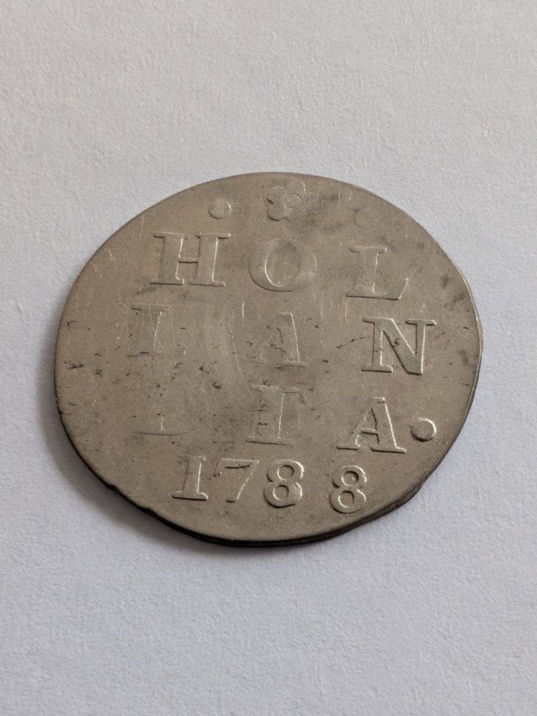 Holland. Dubbele stuiver 1788, Vóór koninkrijk, Zilver, Ophalen of Verzenden, 10 cent