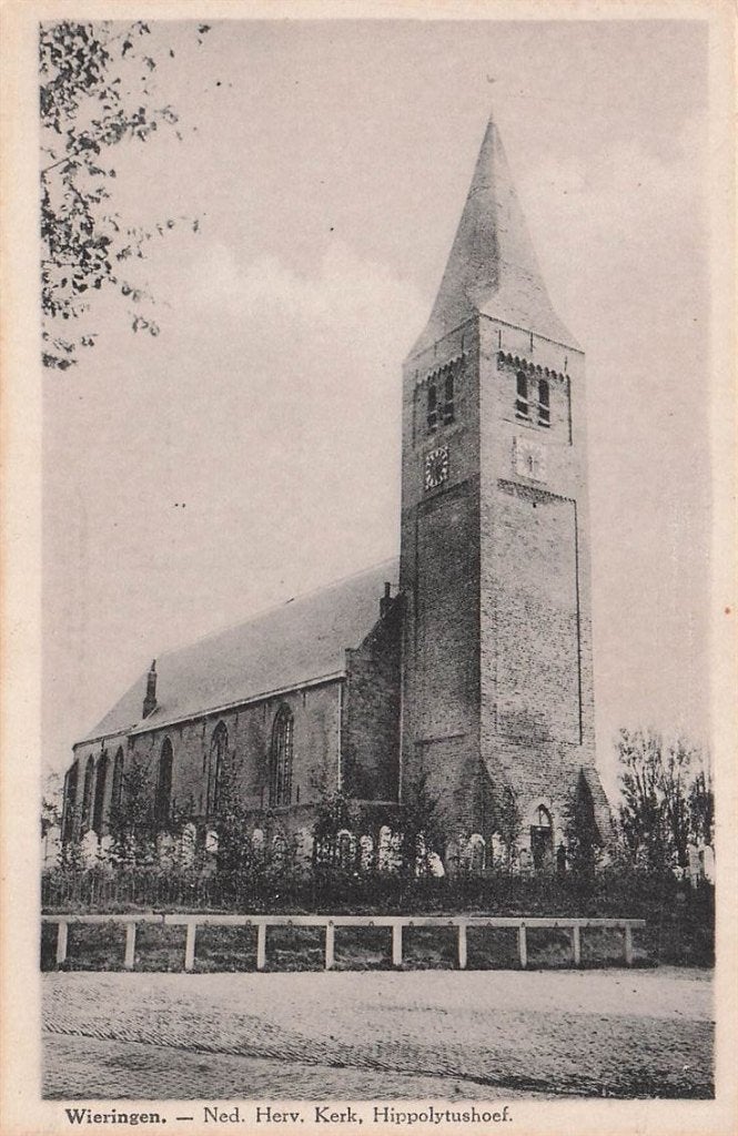 703-018-005 Wieringen Ned Herv Kerk Hippolytushoef., Ophalen of Verzenden, Voor 1920, Noord-Holland