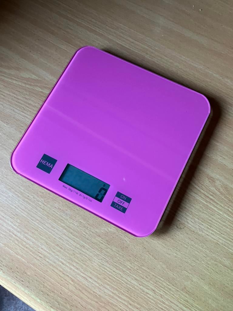 Roze HEMA weegschaal, Witgoed en Apparatuur, Weegschalen, Minder dan 10 kg, Keukenweegschaal, 1 tot 500 gram, Ophalen of Verzenden