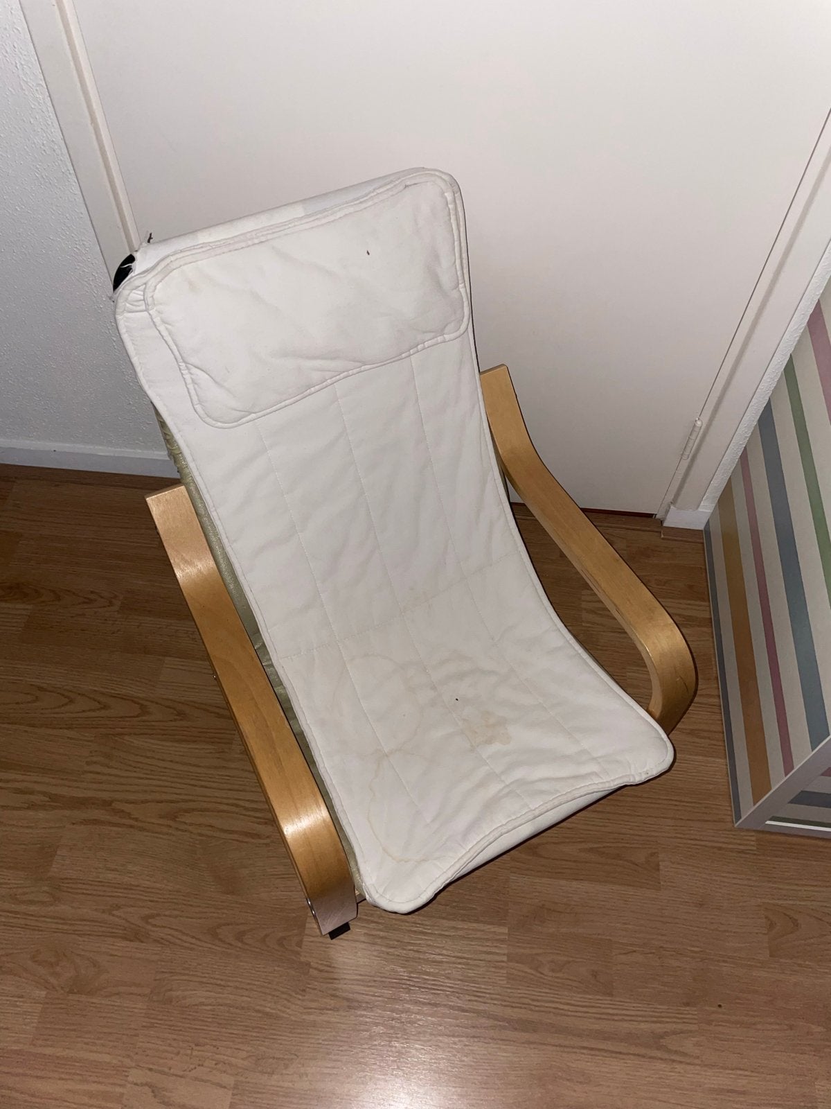 Kinder fauteuil met houten frame Poang ikea, Huis en Inrichting, Ophalen, Gebruikt, Wit, Eén