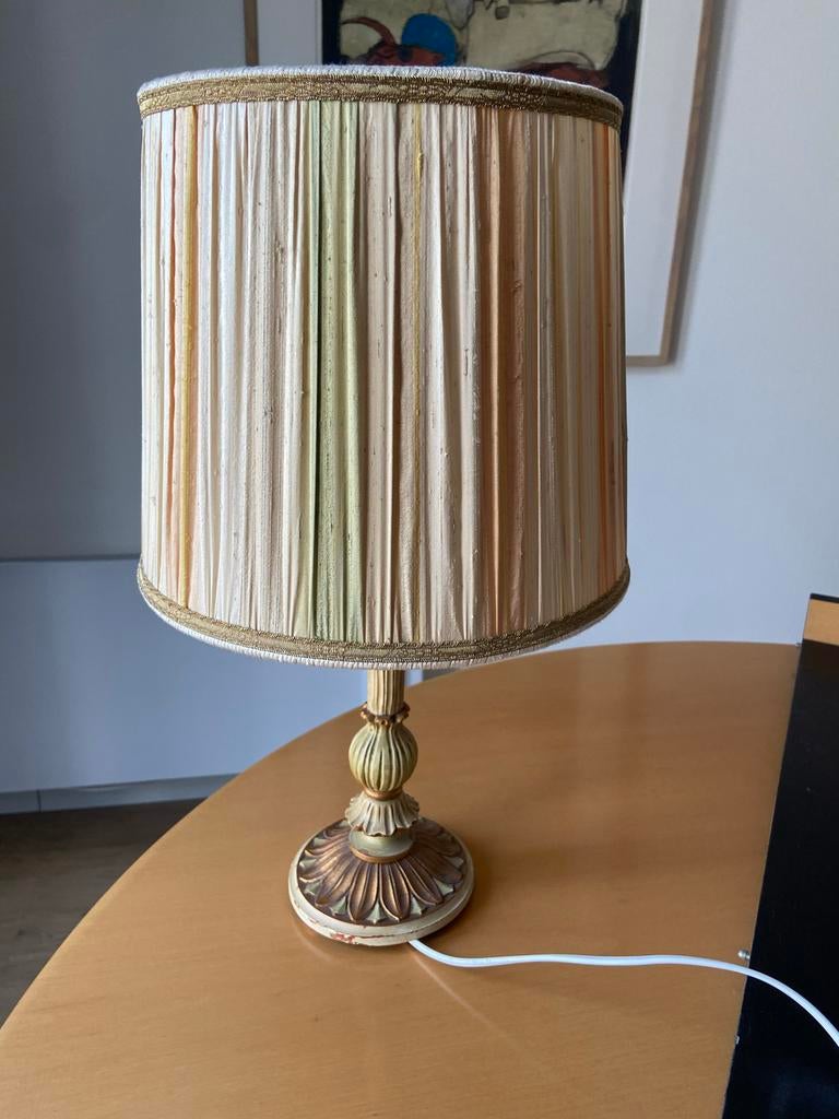 Vintage schemerlampje met geplooide kap - Leo Koek, Antiek en Kunst, Antiek | Lampen, Ophalen
