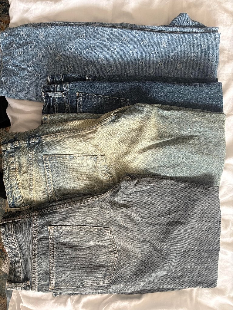 tas met spijkerbroeken, Kleding | Dames, Spijkerbroeken en Jeans, Blauw, Zara, Ophalen of Verzenden, Zo goed als nieuw