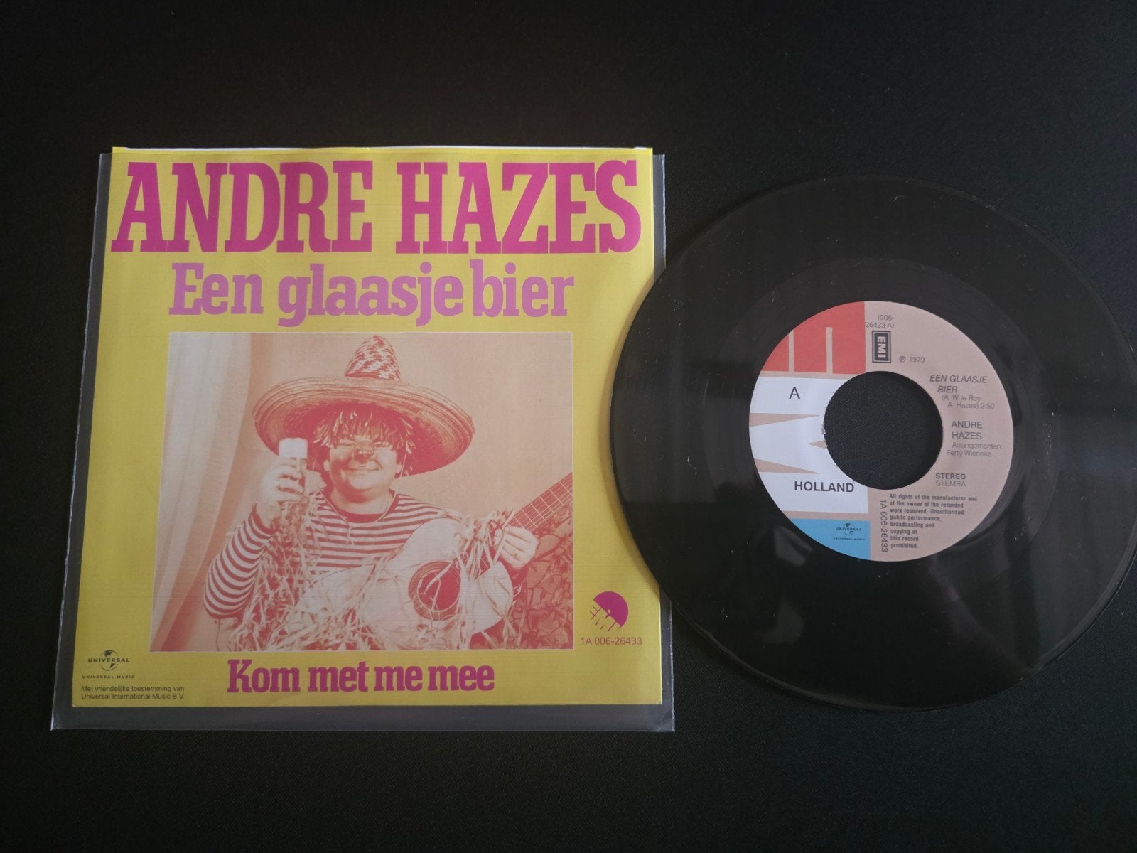 André Hazes - een glaasje bier 2024, Cd's en Dvd's, Gebruikt, 7 inch, Ophalen of Verzenden, Beschermende buitenhoes