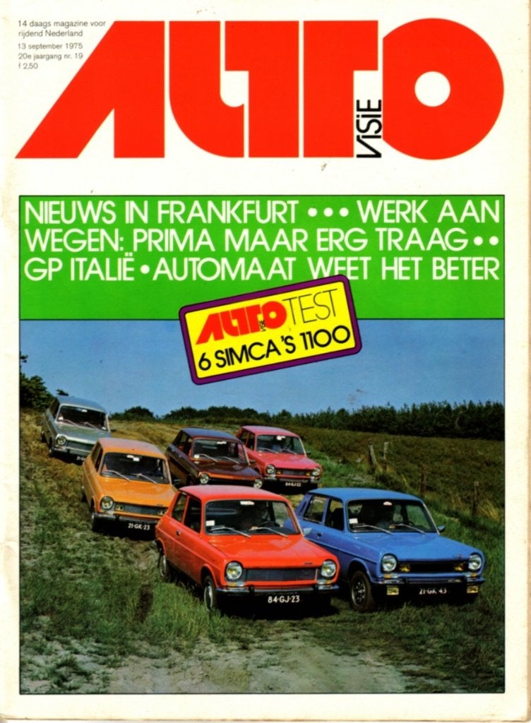 Autovisie Multitest Simca 1100 September 1975, Ophalen of Verzenden, Gelezen, Overige merken