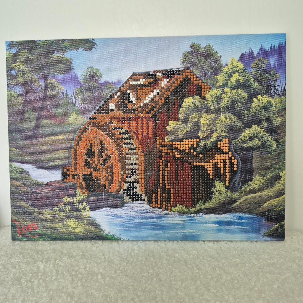 Handgemaakt Diamond Painting Schilderij Watermolen, Ophalen of Verzenden