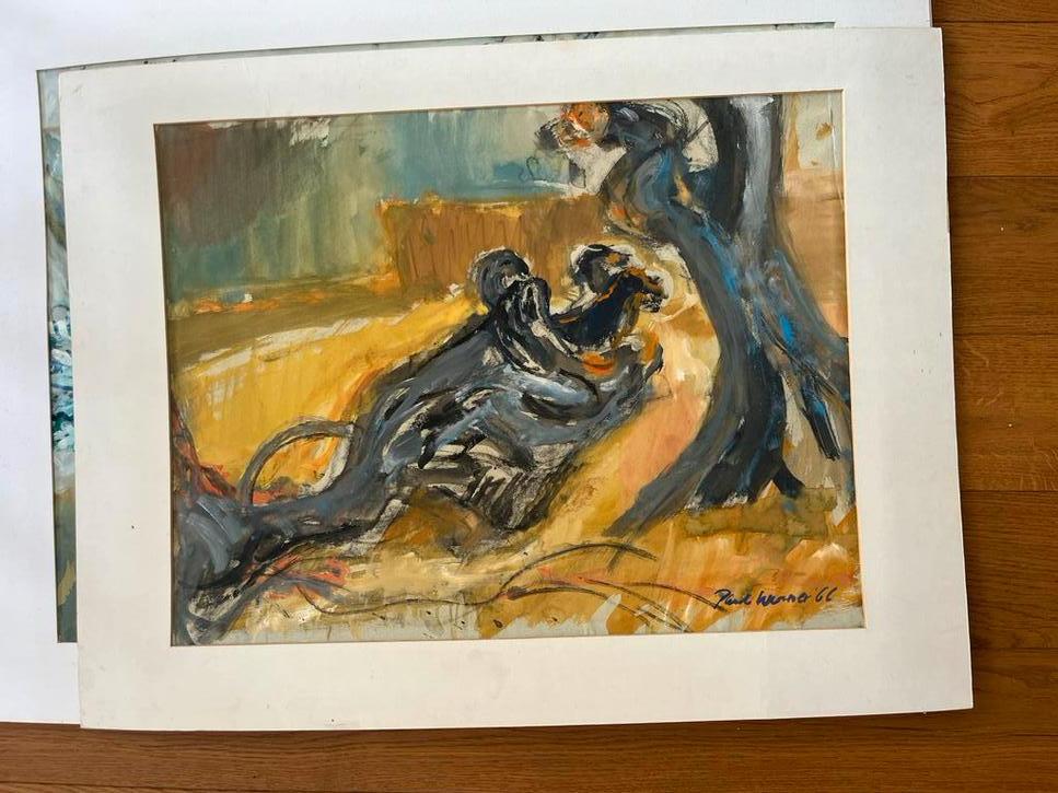 Collectie Gouache op papier van Paul Werner, Antiek en Kunst, Kunst | Schilderijen | Abstract, Ophalen