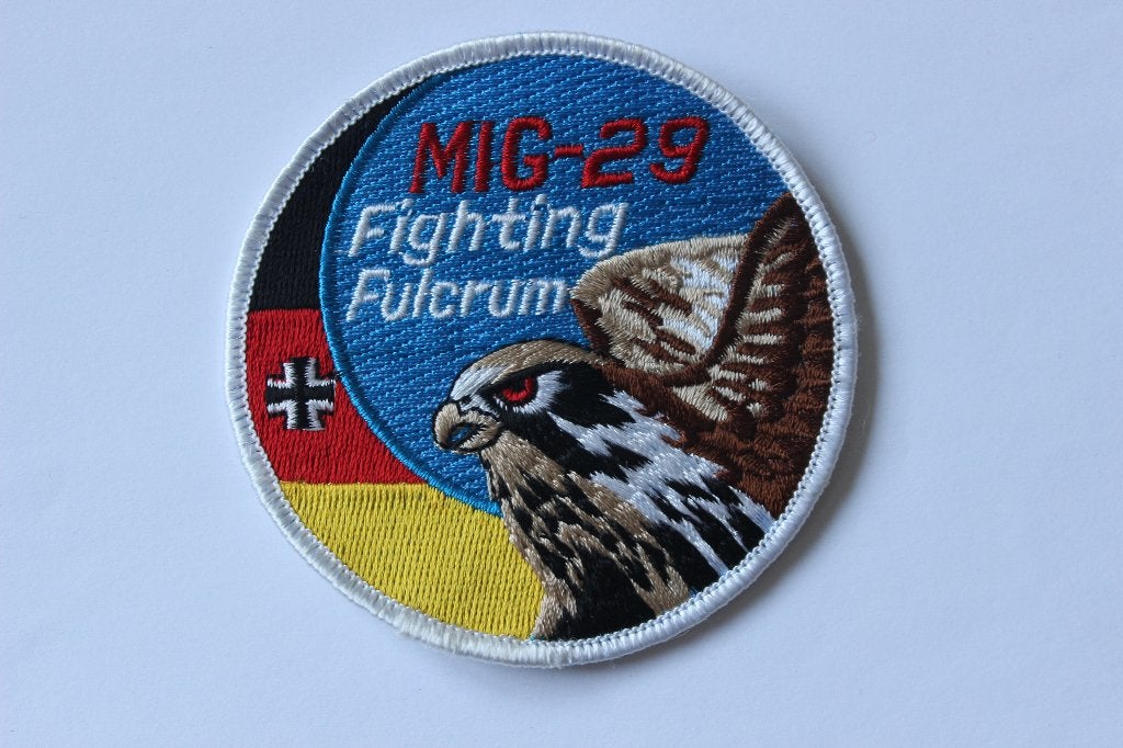 swirl  mig-29  fighting fulcrum  luftwaffe, Verzamelen, Verzenden, Zo goed als nieuw, Patch, Badge of Embleem