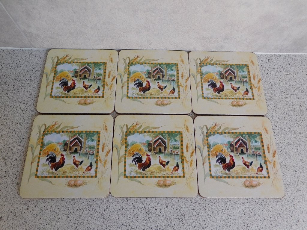 Onderzetter 6x 10x10 cm. Landleven Alie Kruse-Kolk, Ophalen of Verzenden, Zo goed als nieuw, Glas of Kopje