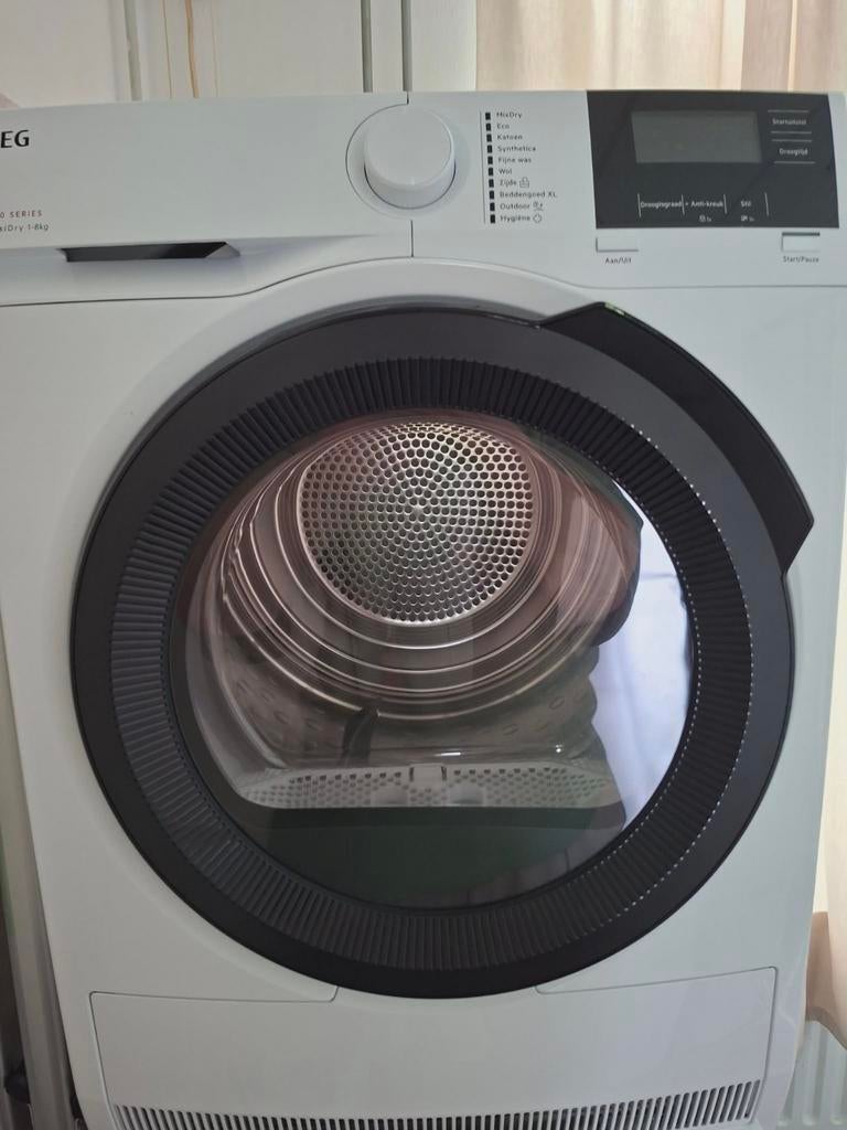 AEG warmtepomp droger wit kleur tot 8 kg, 6 tot 8 kg, Ophalen, Overige typen, 85 tot 90 cm