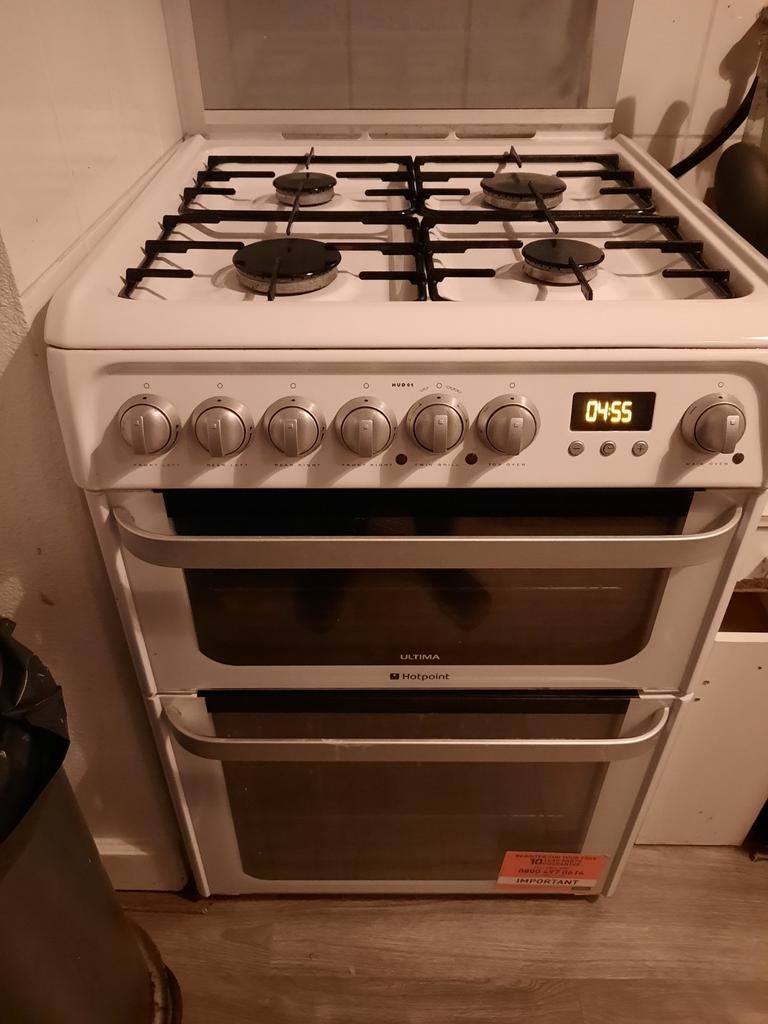 Hotpoint Ultima Gasfornuis met Dubbele Oven, Ophalen of Verzenden