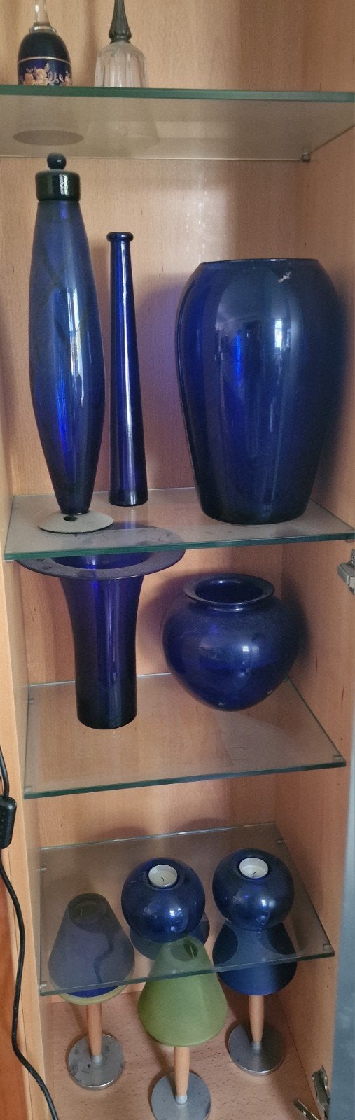 Vazen, kobaltblauw glas, Ophalen of Verzenden, Zo goed als nieuw