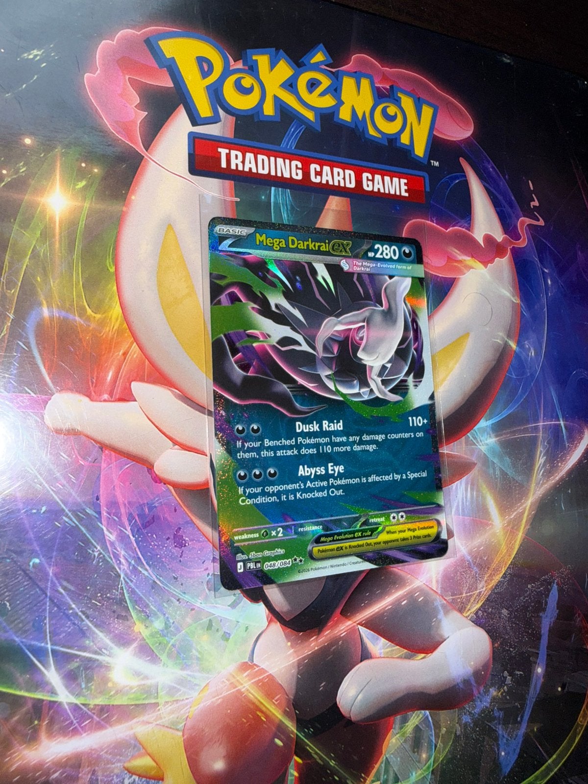 Mega darkrai ex 048/084 pitch black, Ophalen of Verzenden, Zo goed als nieuw