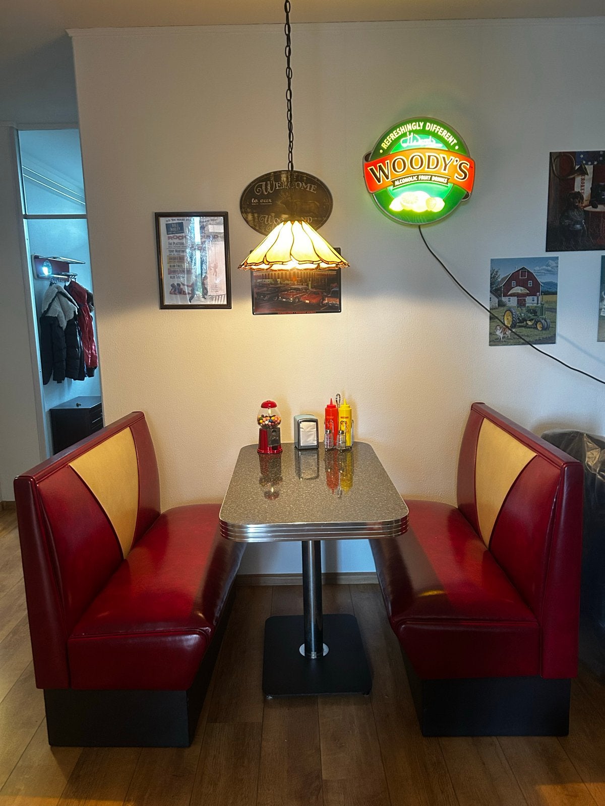 Z.g.a.n. American Hollywood Diner - banken met tafel - Retro, Ophalen, Kunststof, 100 tot 150 cm, 50 tot 100 cm