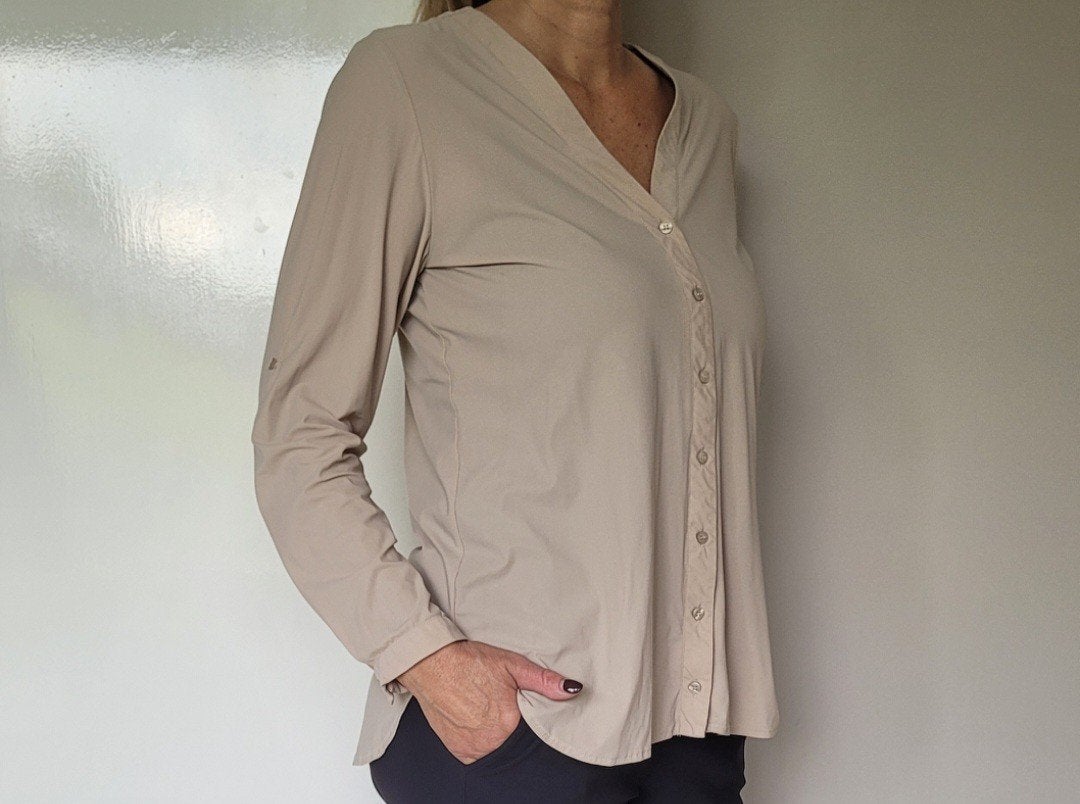 Studio Anneloes Evi blouse M Beige Zand Top, Maat 38/40 (M), Studio Anneloes, Verzenden, Beige