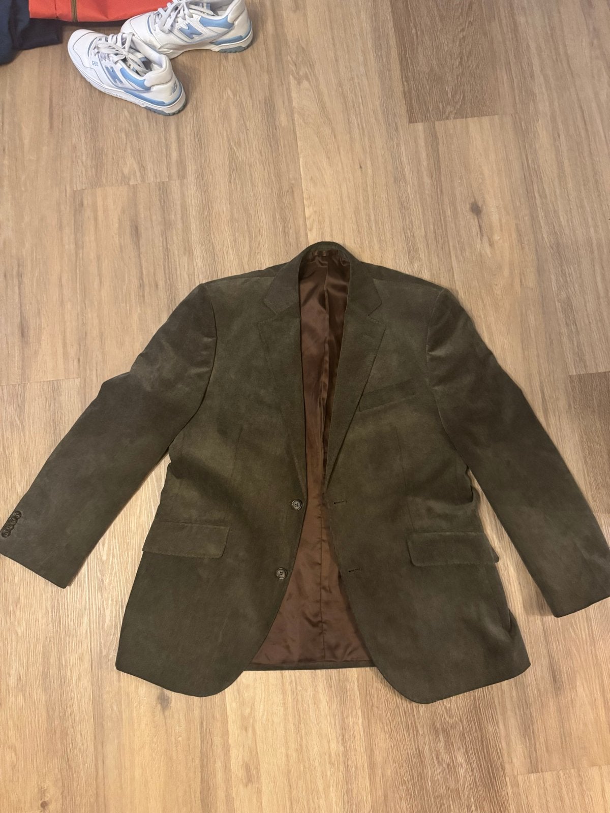 Angelo Benelli suède colbert - Maat L, Kleding | Heren, Ophalen of Verzenden, Zo goed als nieuw, Maat 52/54 (L), Bruin