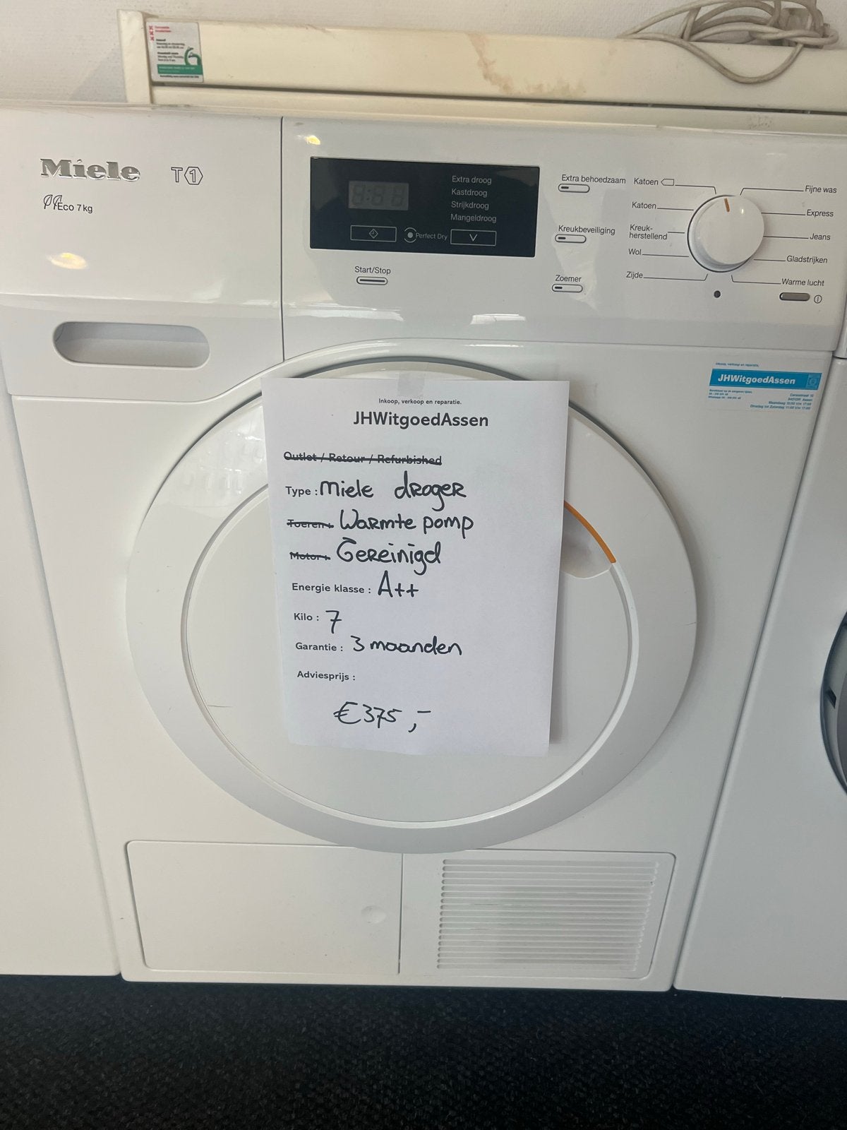 Miele TKB150WP warmtepompdroger - Energiezuinig A++, 6 tot 8 kg, Jhwitgoedassen, Ophalen of Verzenden, Jhwitgoedassen